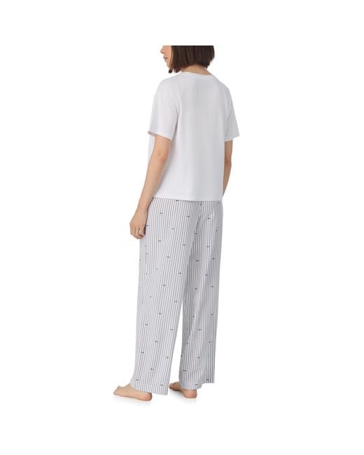 DKNY Gray Short Sleeve Top And Pant Sleep Set