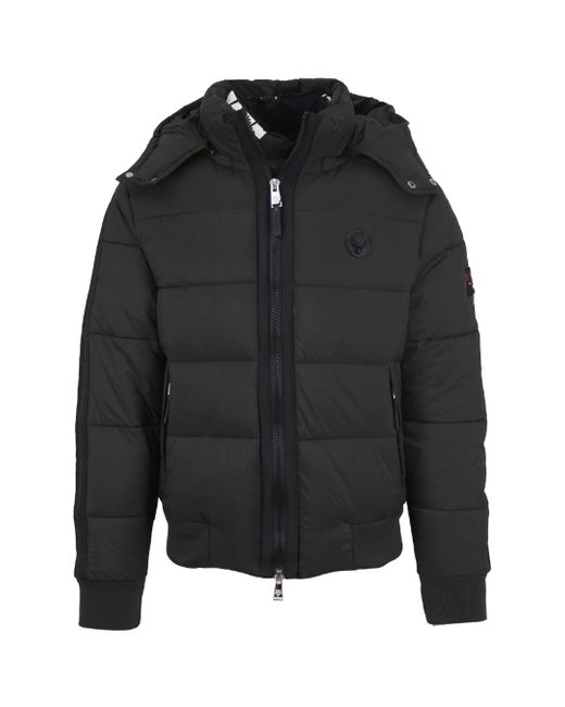 Philipp Plein Black Padded Taped Sleeve Jacket Polyamide for men