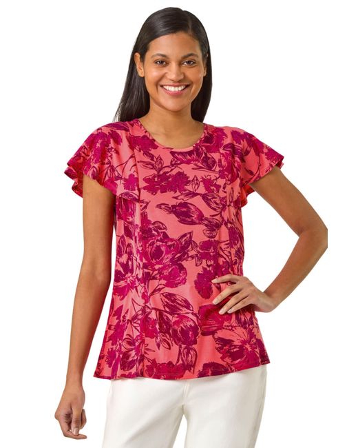 Roman Red Angel Frill Sleeve T-Shirt