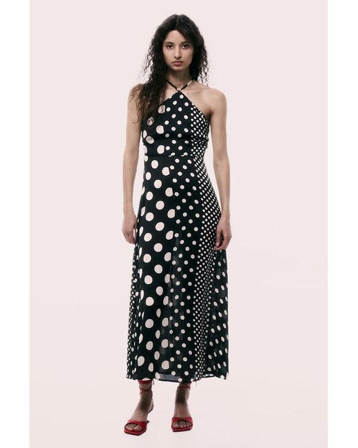 Secret Label White Halterneck Spot Dress Viscose