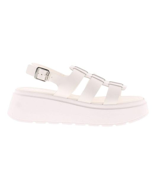 Marco Tozzi Pink Sandals Wedge Marin Leather Buckle Leather (Archived)