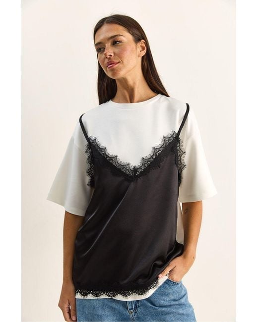 Bianco Lucci Black Elastane T-Shirt