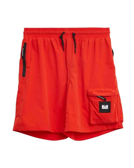Weekend Offender Red Sunrise Hills Tango Shorts for men