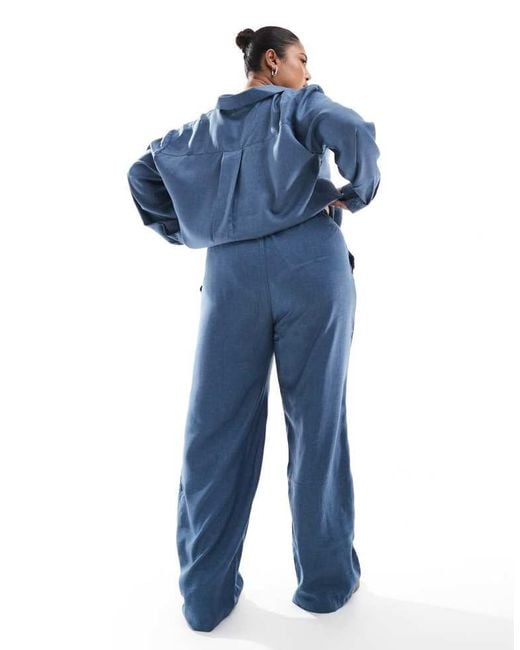 ONLY Blue Elasticated Chambray Trousers Co-Ord