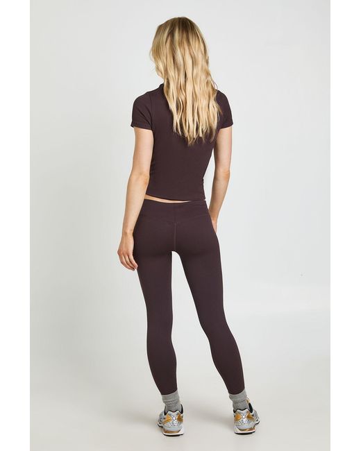 Boohoo Brown Petite Contour Ribbed Wrap Waist Seamless Leggings