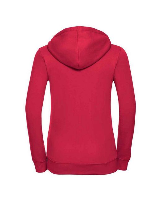 Russell Red Ladies Authentic Full Zip Hoodie (Classic)