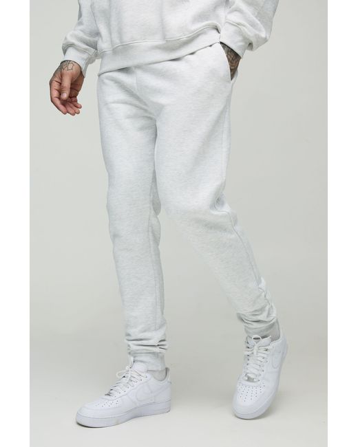 BoohooMAN Gray Tall Slim Leg Fit Joggers for men