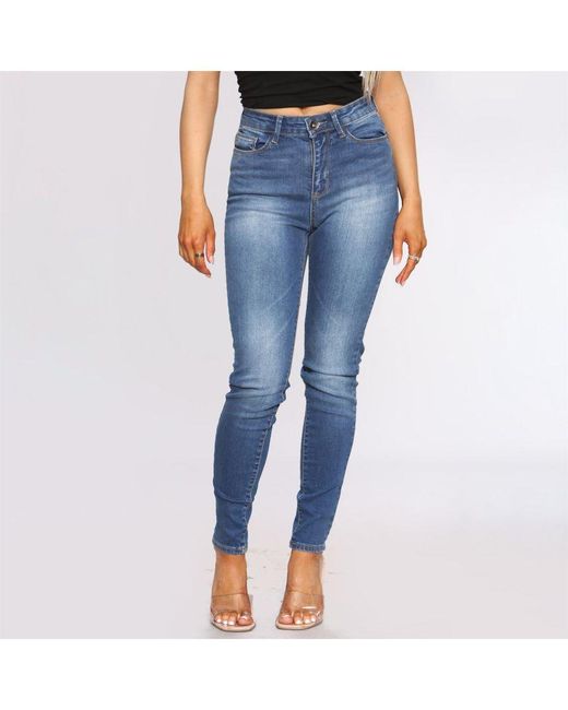 Enzo Blue Ladies Skinny Slim Fit Denim Jeans