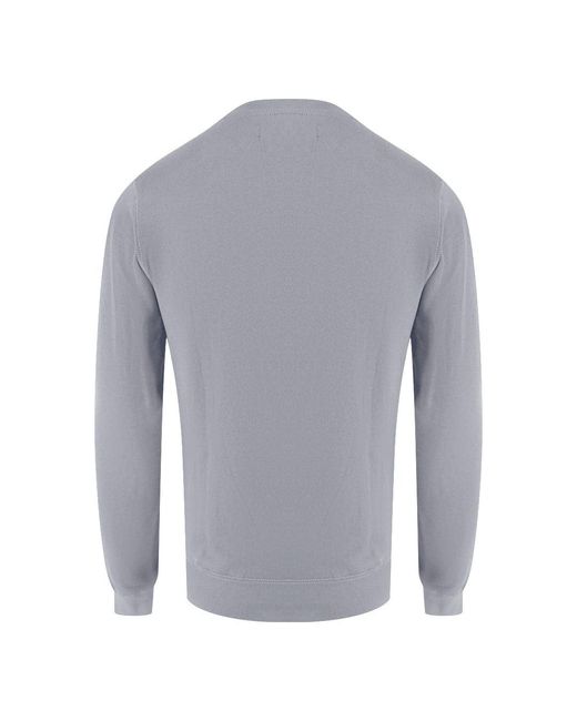 Aquascutum Gray Active Small Logo Crew Neck Moonrock Fleece for men