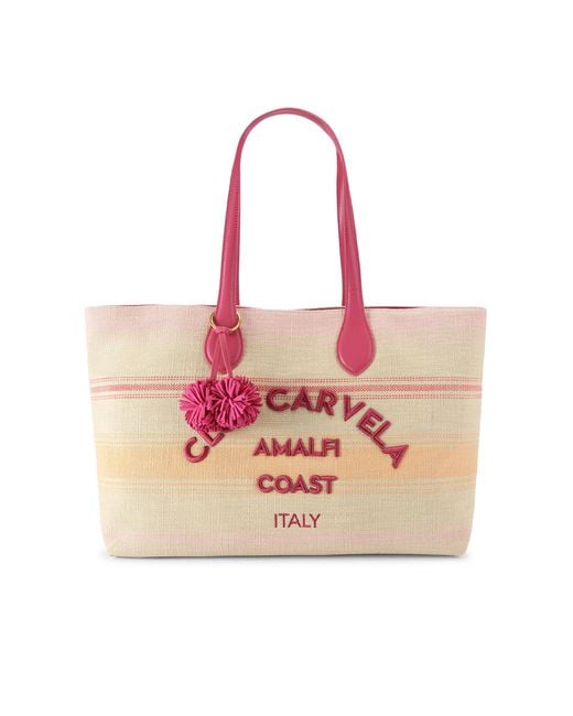 Carvela Kurt Geiger Pink Canvas Pia Beach Tote Bag