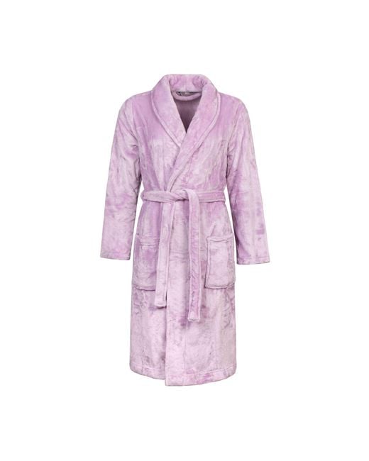 Heat Holders Purple Ladies Soft Fleece Warm Bathrobe Dressing Gown For Winter