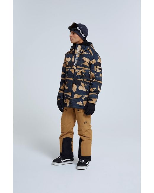 Mountain Warehouse Blue 'Trail' Snow Jacket With Adjustable Hood Waterproof Winter Coat for men