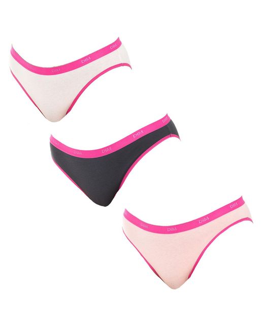 Dim Pink Pack-3 Les Pockets Panties Elastic Fabric D4H00