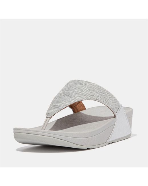 Fitflop Gray Fit Flop Glitz Toe Post Sandals