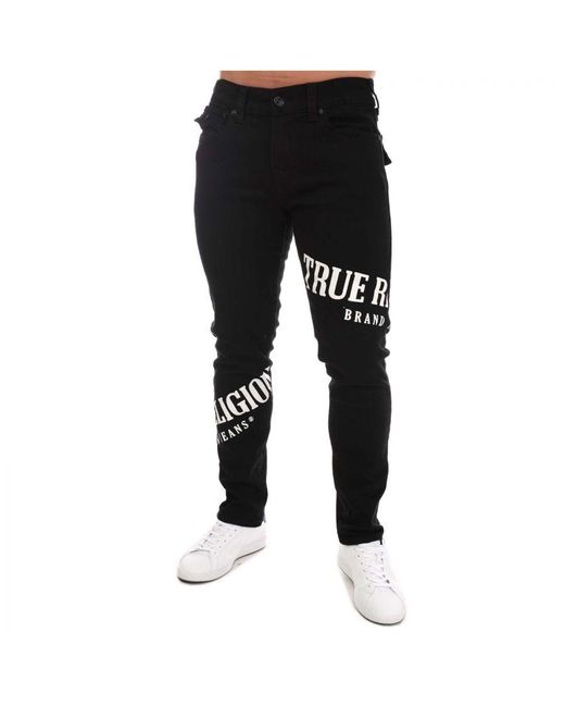 True Religion Black Rocco Sn Flap Toss Logo Jeans for men