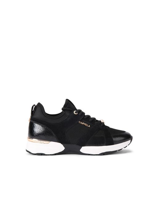 Carvela Kurt Geiger Black Suede Fabric Tempo Sneakers