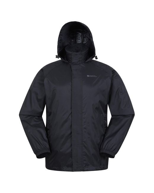 Mountain Warehouse Black 'Pakka' Waterproof Jacket And Overtrouser Set Lightweight Comfy Outerwear Polyamide for men