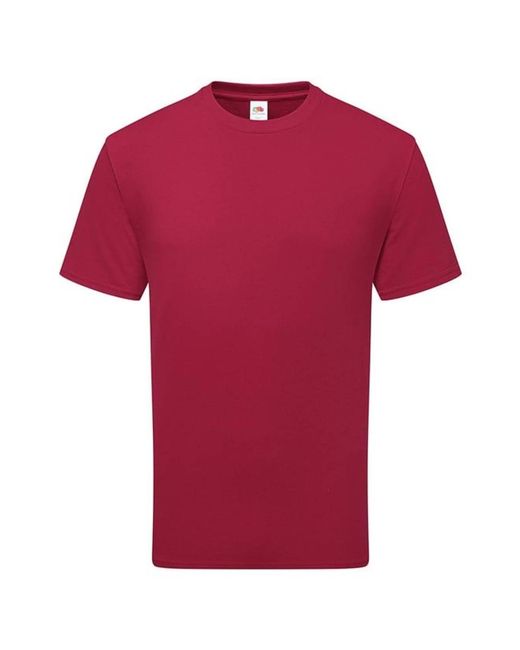 Fruit Of The Loom Red Adult Cotton T-Shirt (Cranberry)
