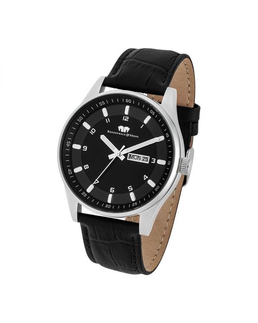 Rhodenwald & Söhne Black Stainless Steel Watch 43Mm for men