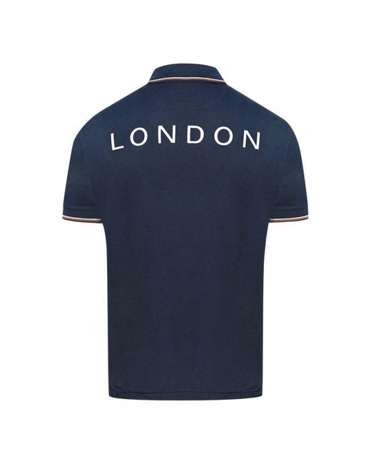 Aquascutum Blue Aldis Crest Polo Shirt Cotton for men