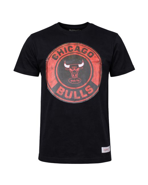 Mitchell & Ness Black Nba Chicago Bulls Tonal Floral T-Shirt Cotton for men