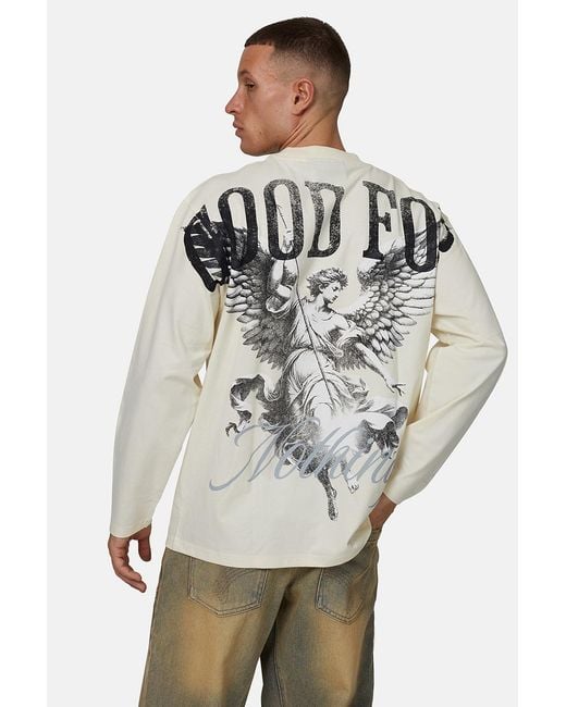 Good For Nothing Natural Long Sleeve Graphic Tee for men
