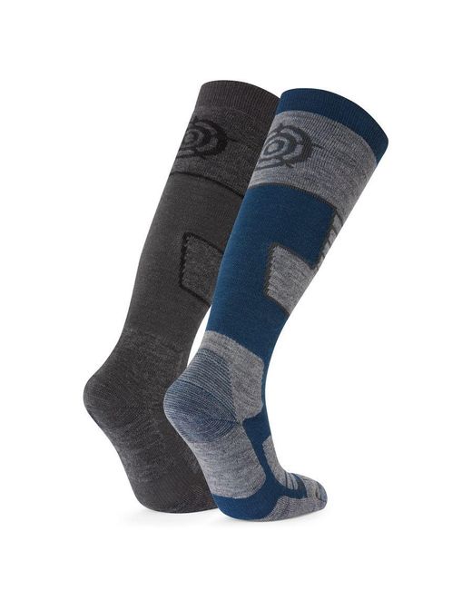 TOG24 Blue Linz 2 Pack Ski Socks Marl/Jewel Wool