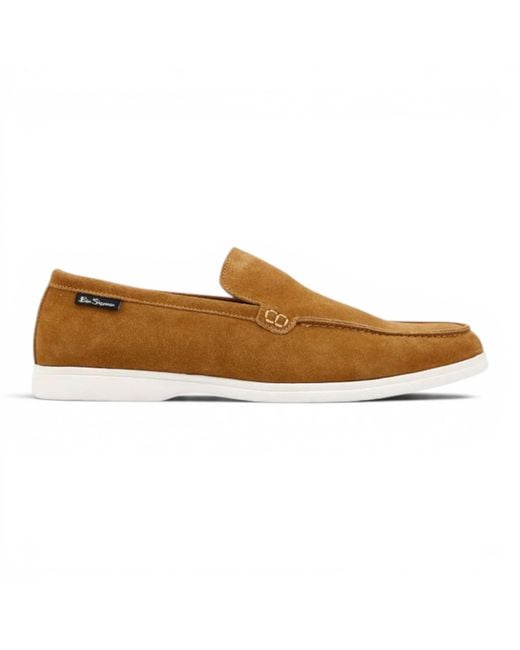 Ben Sherman Brown Tan Suede Leather Loafer Shoes for men
