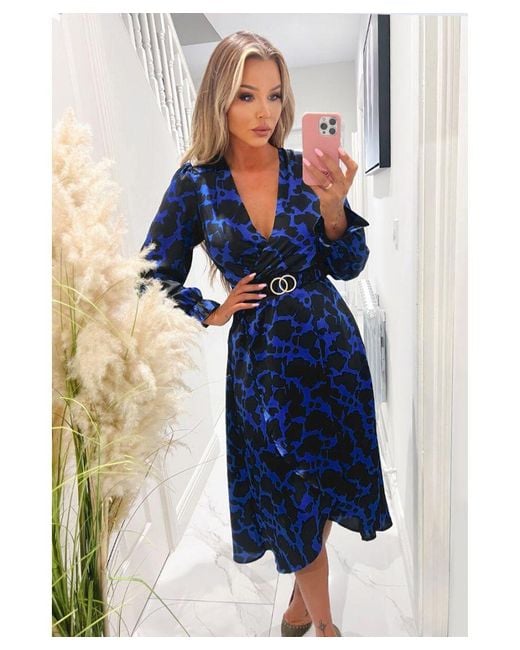 Ax paris green leopard print wrap dress hot sale