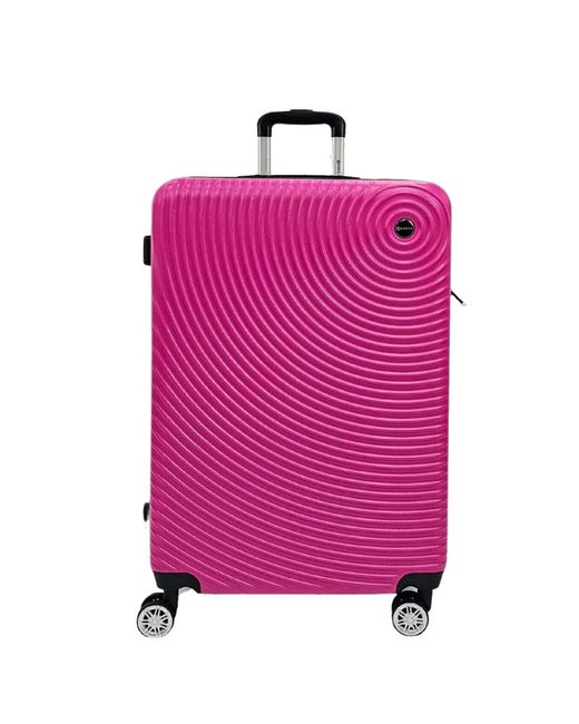 Infinity Leather Pink Hard Shell Abs Extra Large Luggage Suitcase
