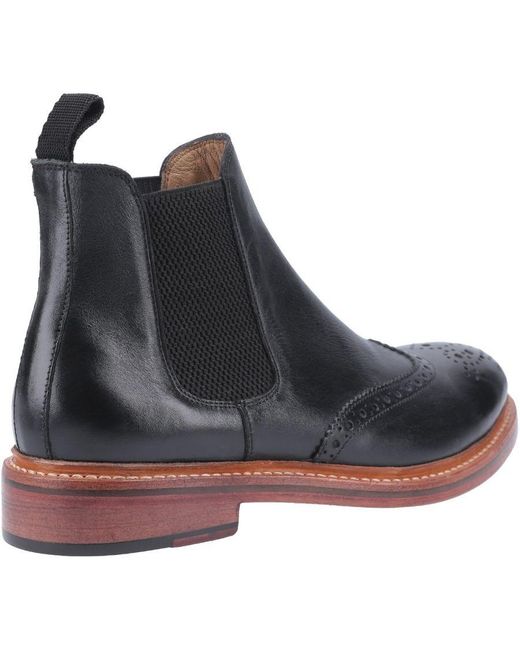 Cotswold Black Siddington Leather Goodyear Welt Boot for men