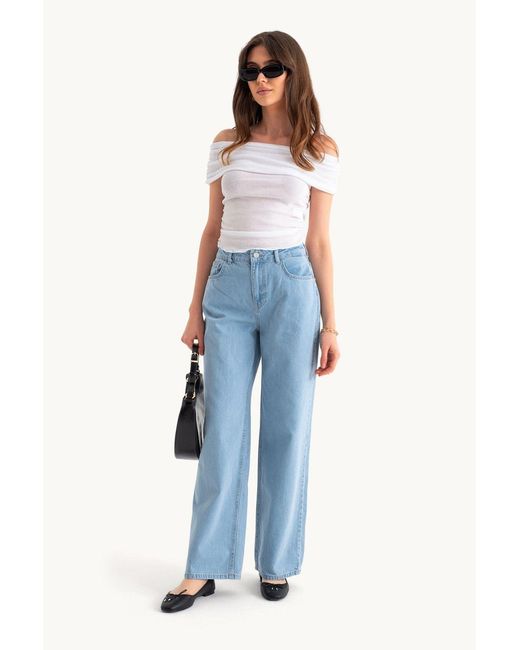 Hiccup Blue High Waist Wide Leg Jeans