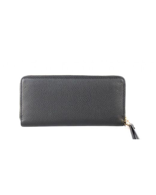 Michael Kors Gray Jet Set Travel Large Pebble Leather Continental Wrist Wallet