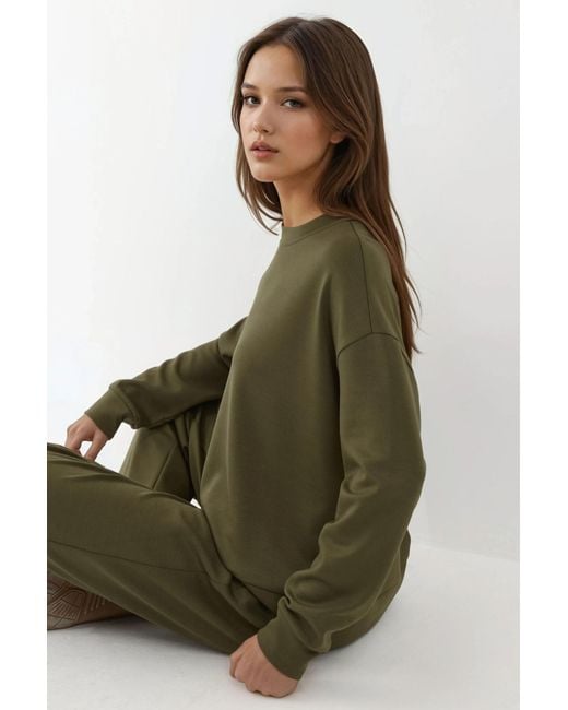 Hiccup Green Modal Touch Basic Sweatshirt