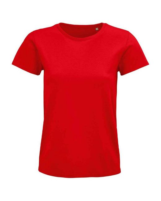 Sol's Red Ladies Pioneer Organic T-Shirt Cotton