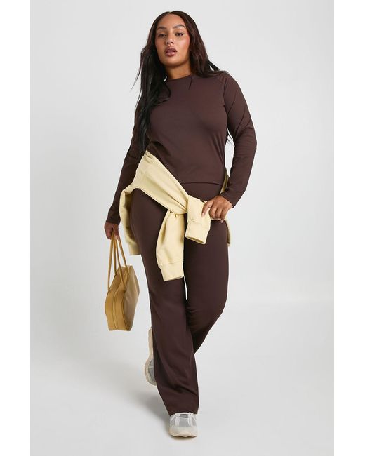 Boohoo Blue Plus Super Soft High Waist Flared Legging