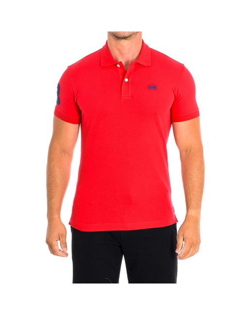 La Martina Red Short Sleeve Polo Tmp300-Pk001 for men