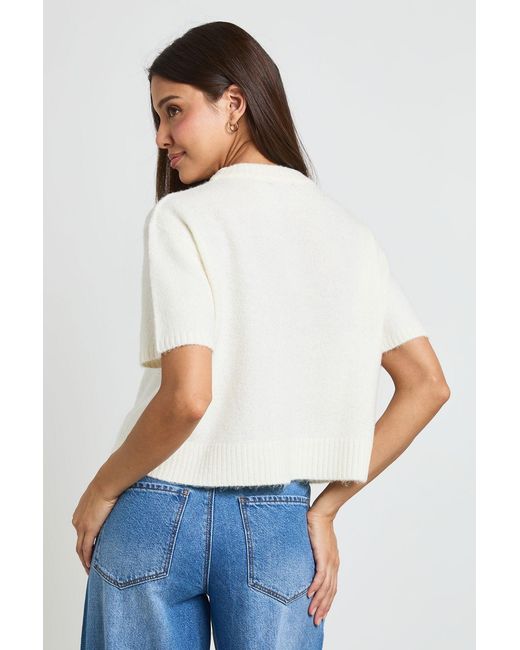 Boohoo White Oversized Knitted Top