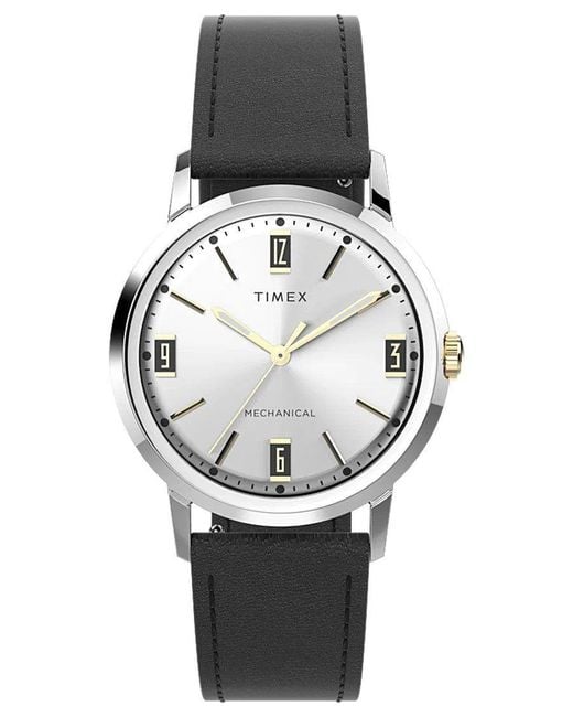Timex Marlin Automatic Black Watch Tw2v44700 Leather