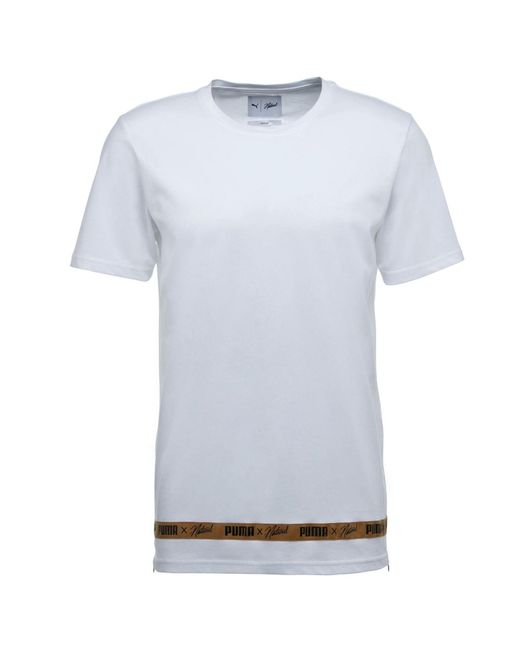 PUMA Blue X Naturel T-Shirt Taped Branded Casual Top 574180 02 for men