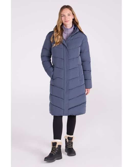 Mountain Warehouse Blue 'Alexia' Padded Jacket With Adjustable Hood Water Resistant Coat Polyamide