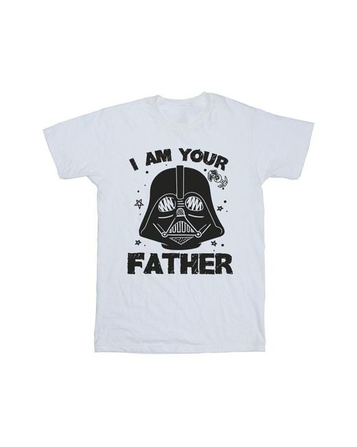 Star Wars White I Am Your Father Cotton T-Shirt for men