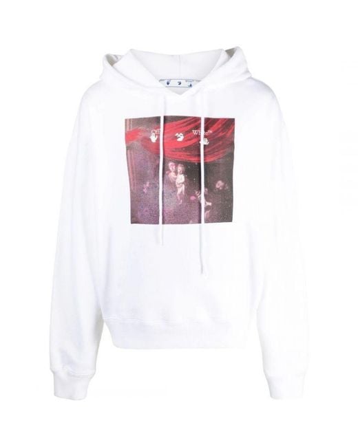 Off-White c/o Virgil Abloh White Off- Sprayed Caravaggio Oversized Hoodie for men