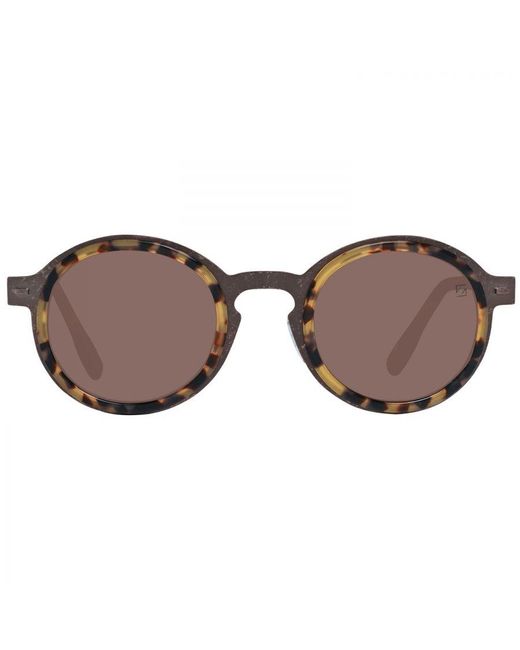 Zegna Brown Polarized Oval Sunglasses With Frame And Lenses for men