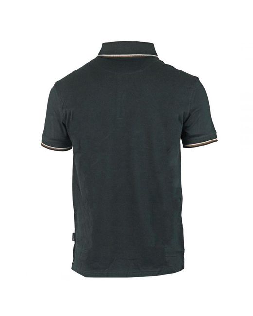 Aquascutum Black Brand Logo Polo Shirt Cotton for men