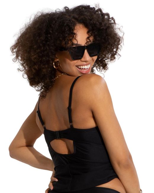 Pour Moi Black 13214 Free Spirit Tankini Top