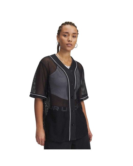 Under Armour Black Ladies V Neck Oversized Jersey