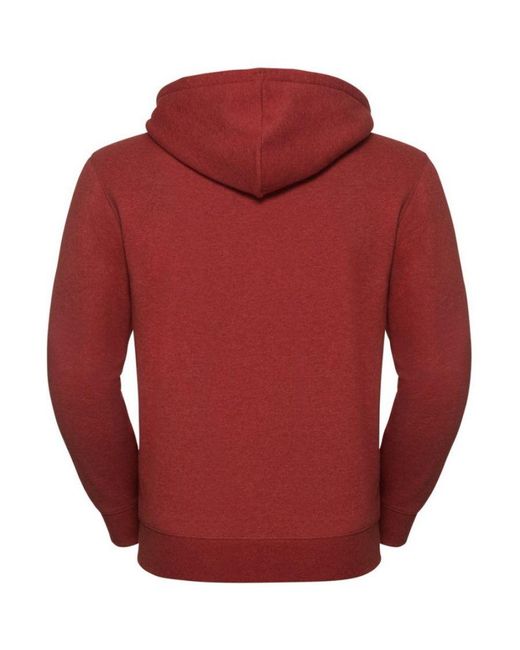 Russell Red Authentic Melange Zip Hoodie (Brick Melange) for men