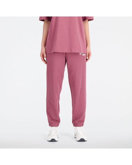 New Balance Pink Womenss Essentials Varsity Fleece Pants