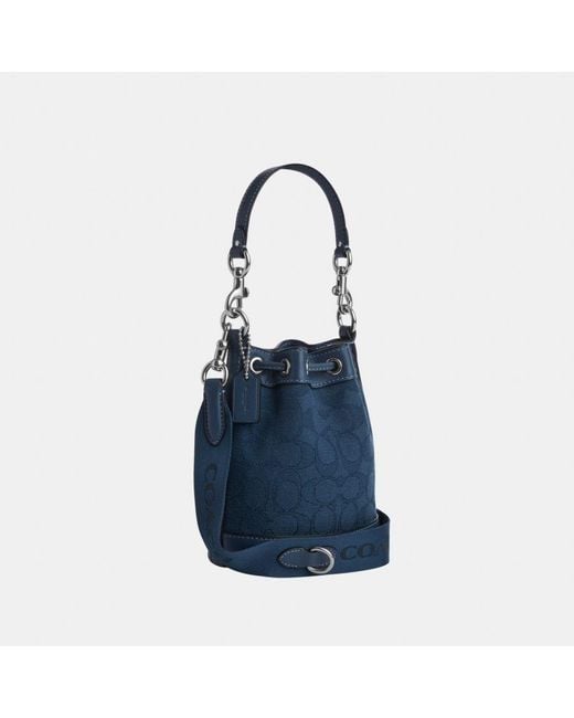 COACH Blue Mini Bucket Bag